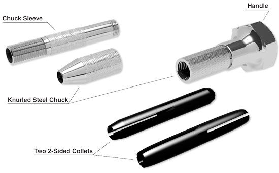 Diagram of disassembled Pin vise